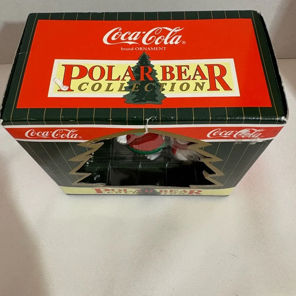 Coca-Cola Polar Bear Collection Christmas ornament 1998 features snow snow bears